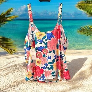 Plus Size Liz Claiborne Woman's Floral Swim Tankini Top
